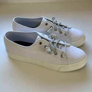Sperry Sail White Canvas Sneakers
